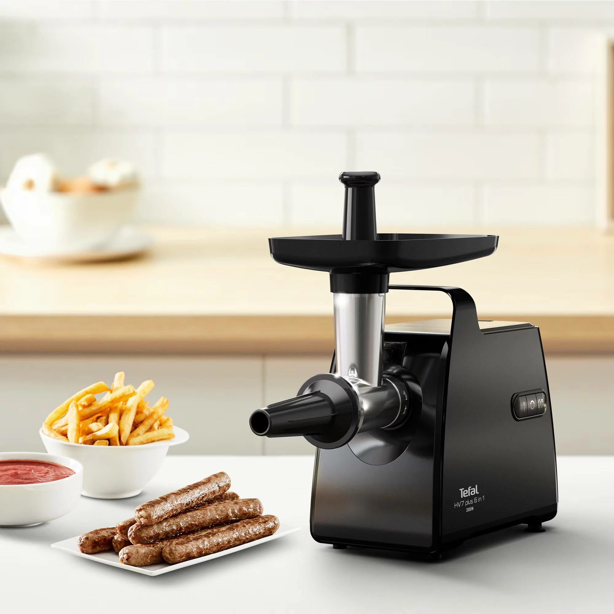 Grirëse mishi, Tefal, NE553838 HV7 Plus 6-in-1, 2000 W, 2.8 kg/min, e zezë