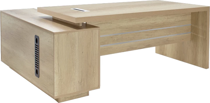 Tavolinë pune profesionale Amazon, këndore, ngjyrë natyrale, 200x170x75 cm