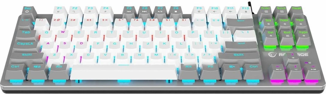 Tastierë mekanike gaming Rampage Snug RGB KRGD Red, 80%, anglisht, bardhë-gri