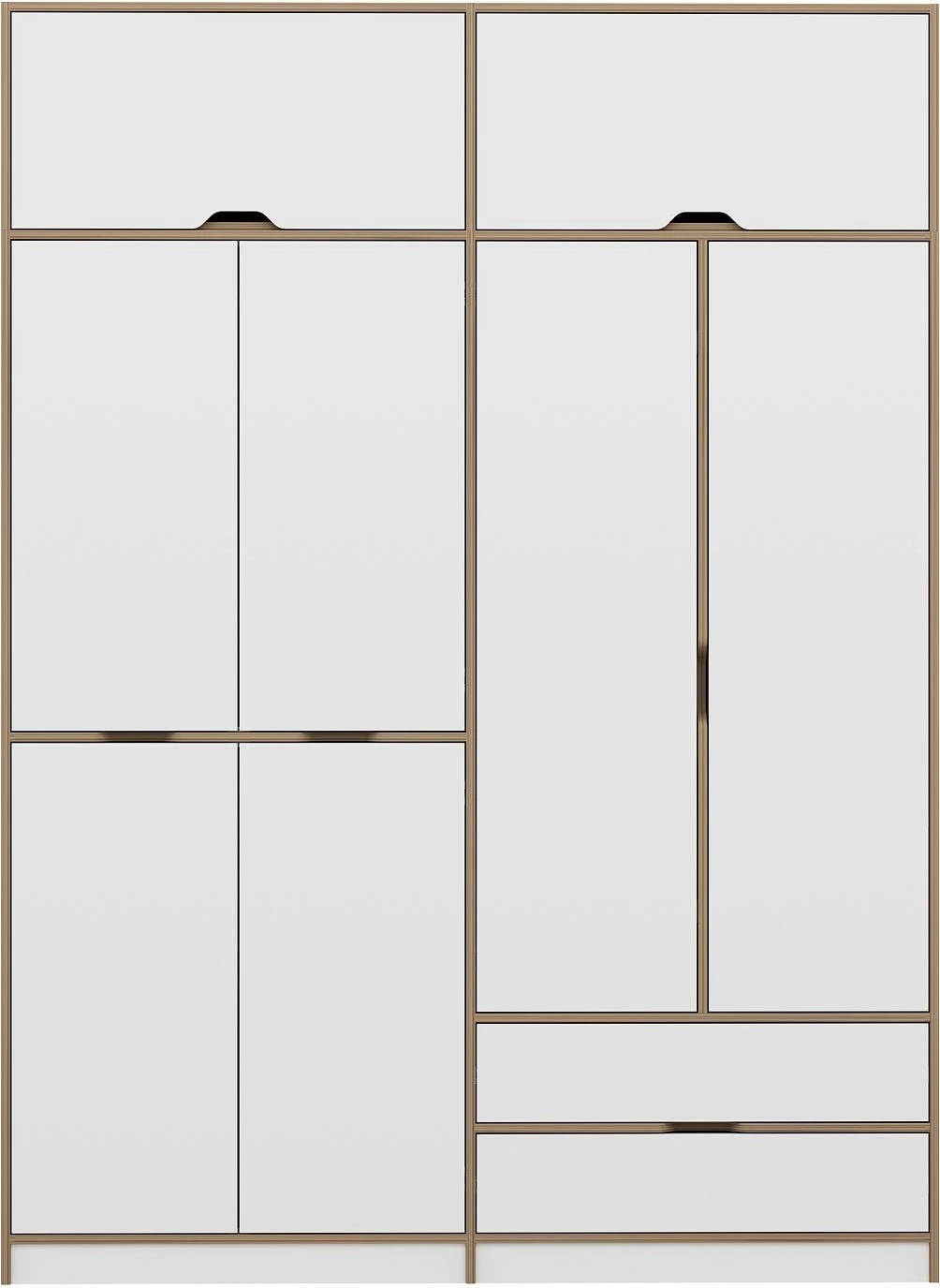 Dollap Hanah Home Elina, bardhë-dore, 185x253x52cm