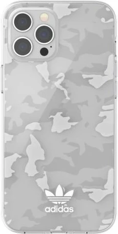 Mbështjellës Adidas OR SnapCase Camo për iPhone 12 Pro Max, transparent/bardhë