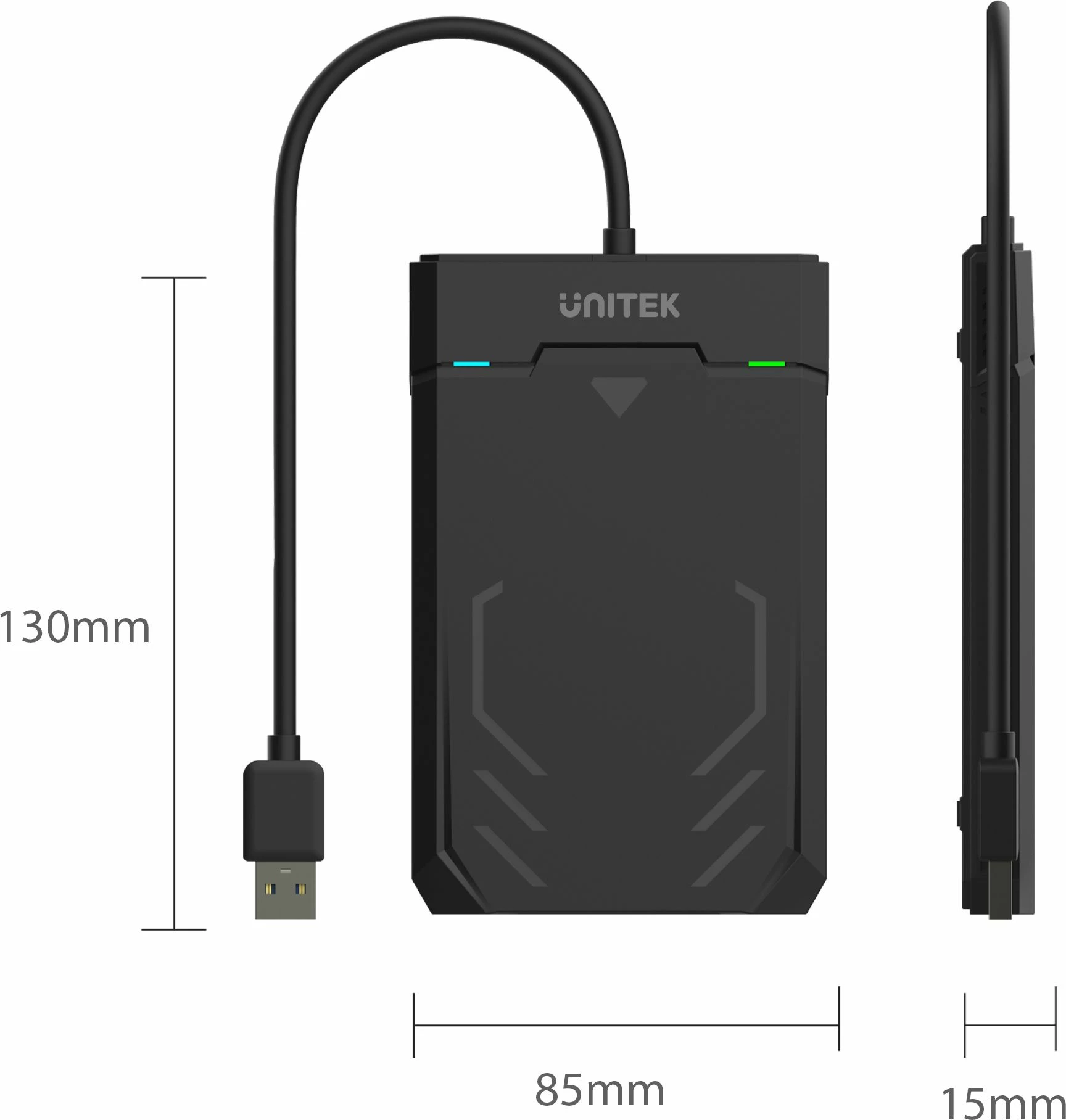Kuti e jashtme për SSD/HDD 2.5" Unitek Y-3036 USB 3.2 Gen 1 SATA III, e zezë