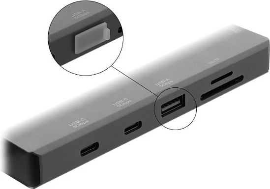 Kapak mbrojtës pluhuri DeLOCK për USB Type-A, set 10 copë, silikon, transparent