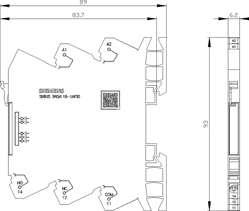 Kopler plug-in Siemens 3RQ4118-1AF00, 230V AC/DC, lidhje me vida