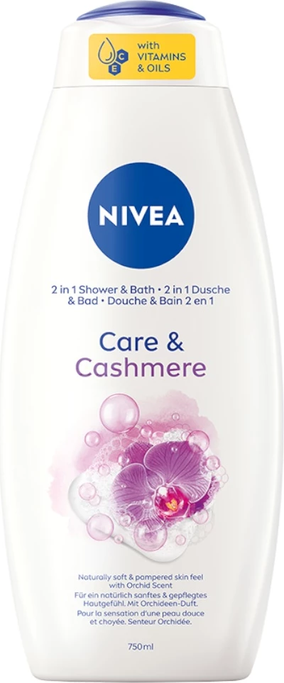 Xhel dushi dhe lëng banje për femra Nivea Care & Cashmere 750ml