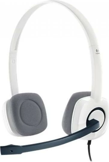 Kufje Logitech Stereo Headset H150 3.5mm (981-000350), mikrofon me anulim zhurme, kontroll volumit në kabllo, të bardha