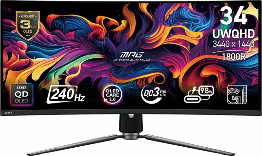 Monitor gaming MSI MPG 341CQPX 34.1" UWQHD QD-OLED 240Hz, i zi