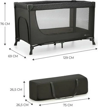 Krevat udhëtimi KinderKraft JOY LIGHT, gri