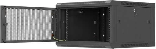 Kasë rack LANBERG 19" 6U 600x600mm, e zezë, derë me vrima