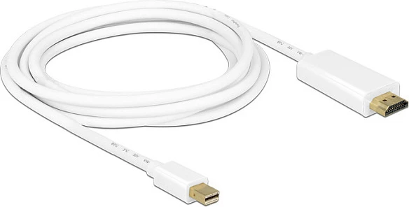 Kabllo DeLOCK 83708 Mini DisplayPort në HDMI, 3 m, e bardhë