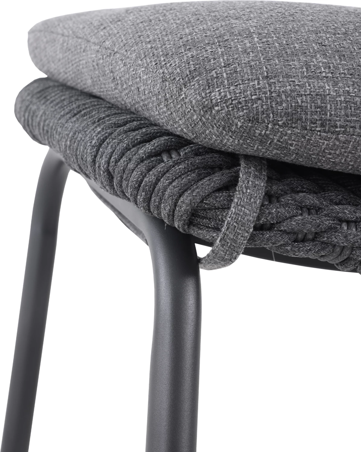 Karrige lounge me këmbështetëse për këmbë, ngjyrë qymyr, alumin & jastëkë, TEMPORAL CD6400.02, 83.5x91x115cm