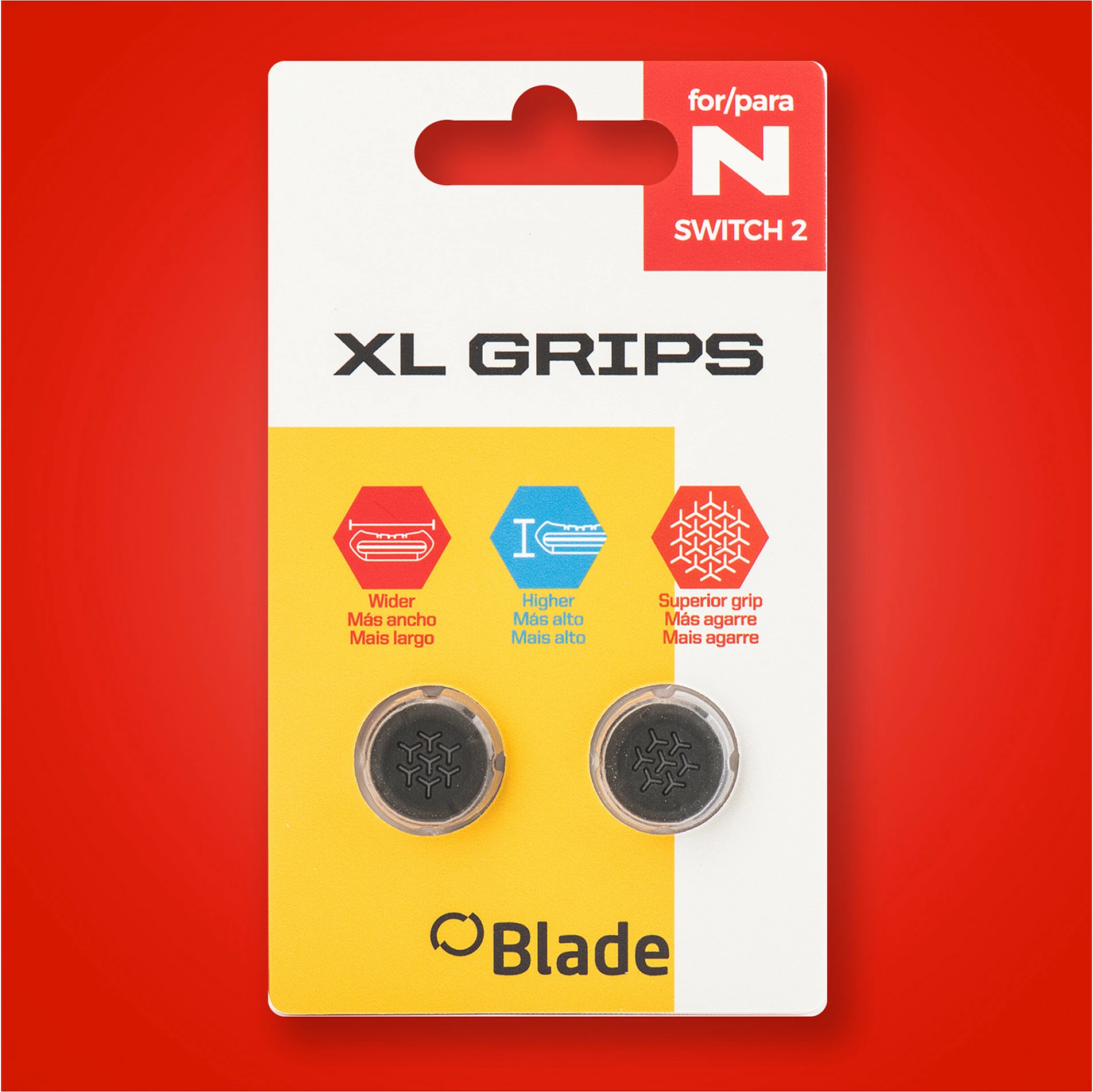 Grip-a për joystick Blade XL, për Nintendo Switch 2, 2 copë, të zeza