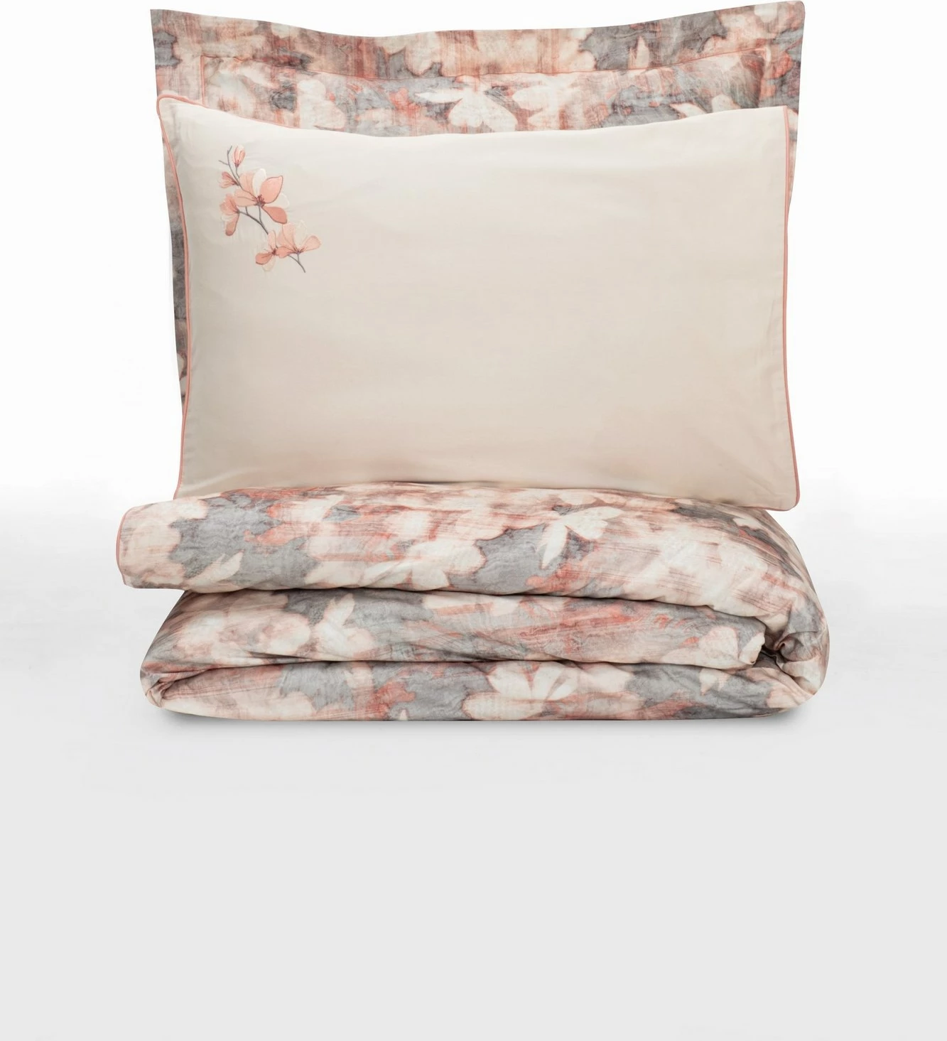 Set mbulesë për jorgan dopio satin Layana, rozë-gri