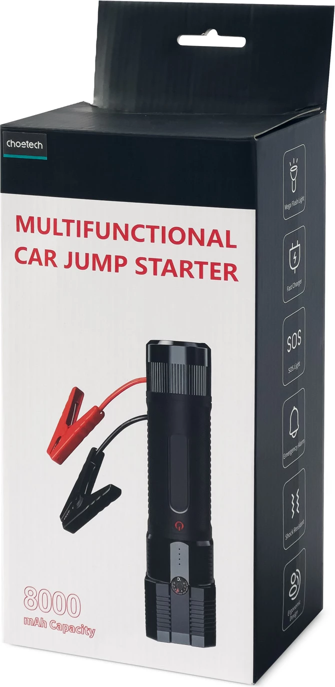 Jump starter Choetech TC0016 me powerbank 8000mAh, elektrik dore LED, i zi