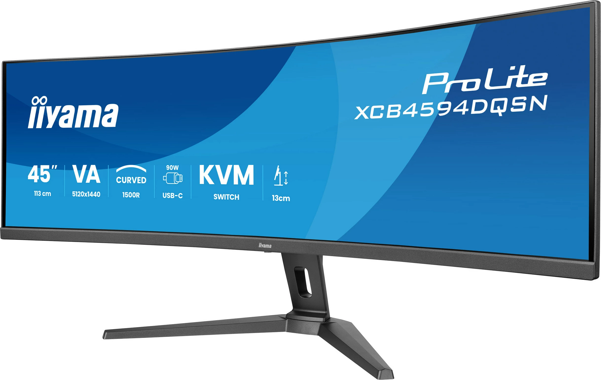 Monitor iiyama G-MASTER 45" LCD i lakuar, UWQHD, 114.3 cm (45"), 5120 x 1440 piksel, Dual QHD, LED, 0.8 ms, i zi