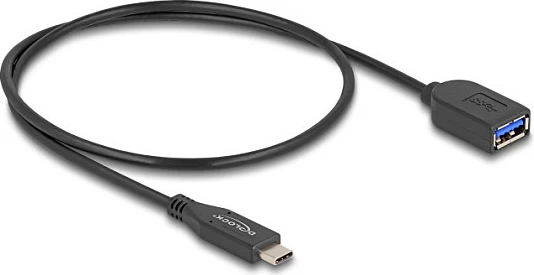Kabllo USB DeLOCK USB-C (m) në USB-A (f), 0.5 m, USB 3.2 Gen 2, 10 Gbps, e zezë