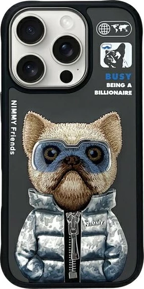 Mbështjellës Nimmy Cool&Cute 2.0 Dog për iPhone 16 Pro Max 6.9", i zi