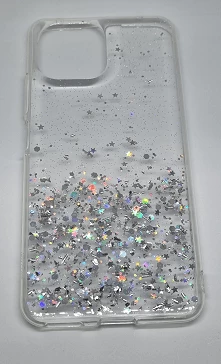 Mbështjellës silikoni me glitter ONASI për Xiaomi Redmi Note 12 4G, transparent