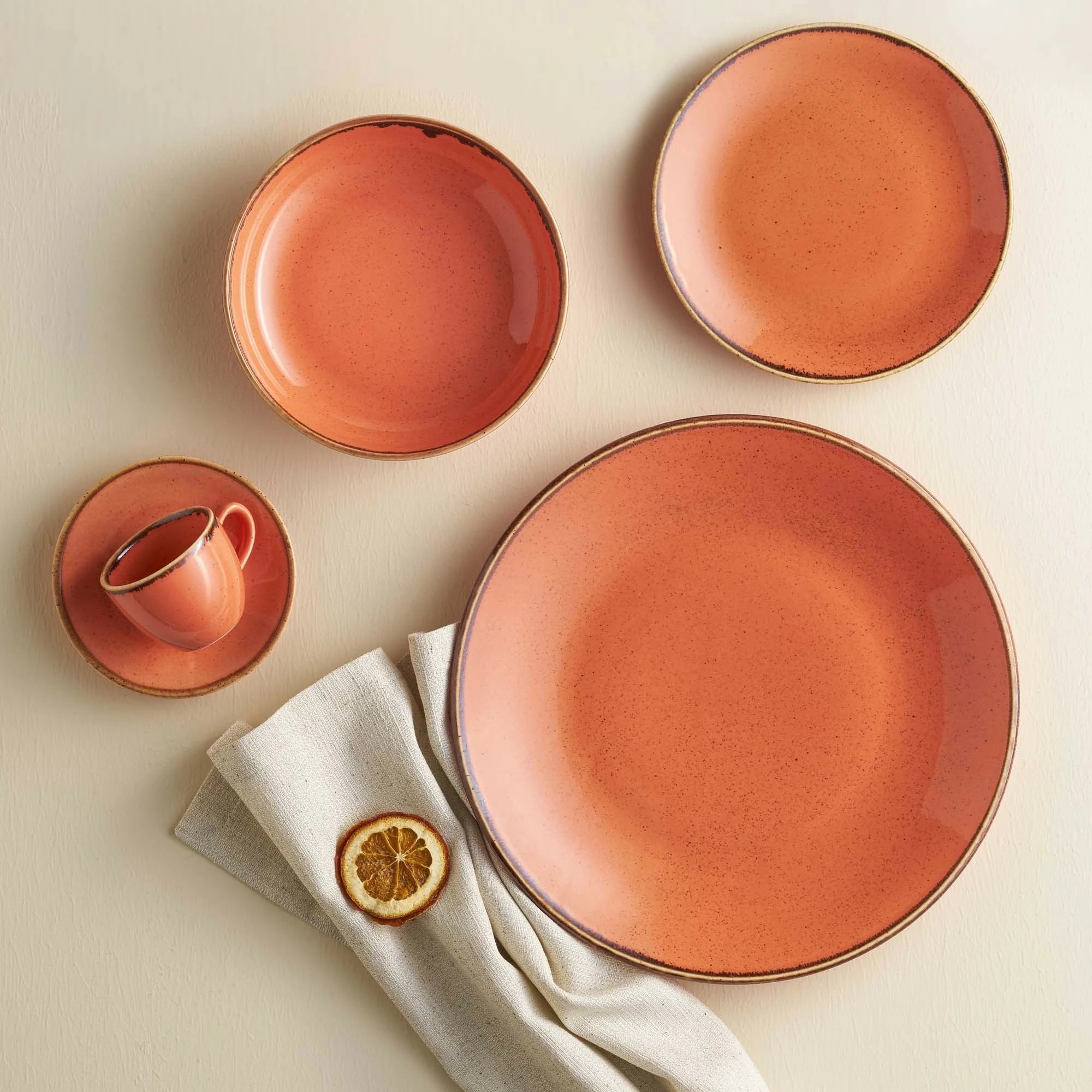 Filxhan porcelani Porland Seasons Amber 250 ml, portokalli, set 6 copë