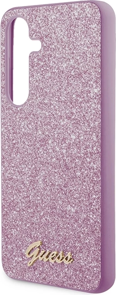 Mbështjellës Guess Glitter Script për Samsung Galaxy S24, vjollcë