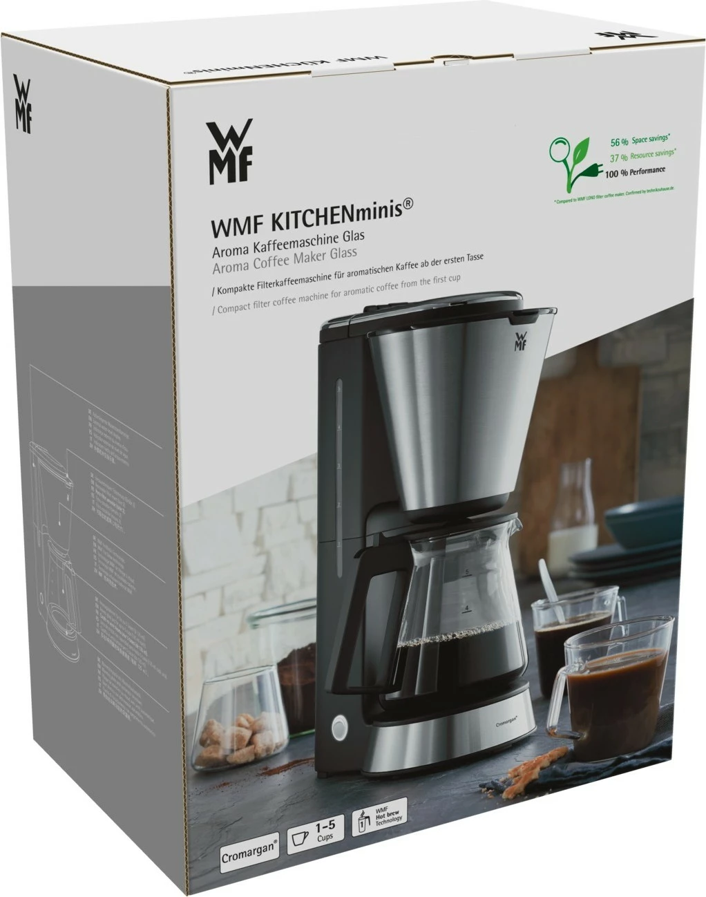 Makine kafeje WMF KÜCHENminis Aroma, 0.625L, xham, inoks