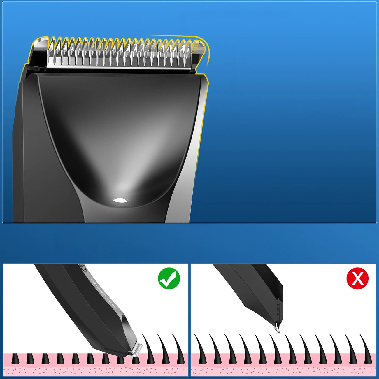 Makinë rroje MAXGROOM RFCD-9087, LED, IPX7, USB-C, 600mAh, set me krehra 3mm/5mm + çantë, e zezë