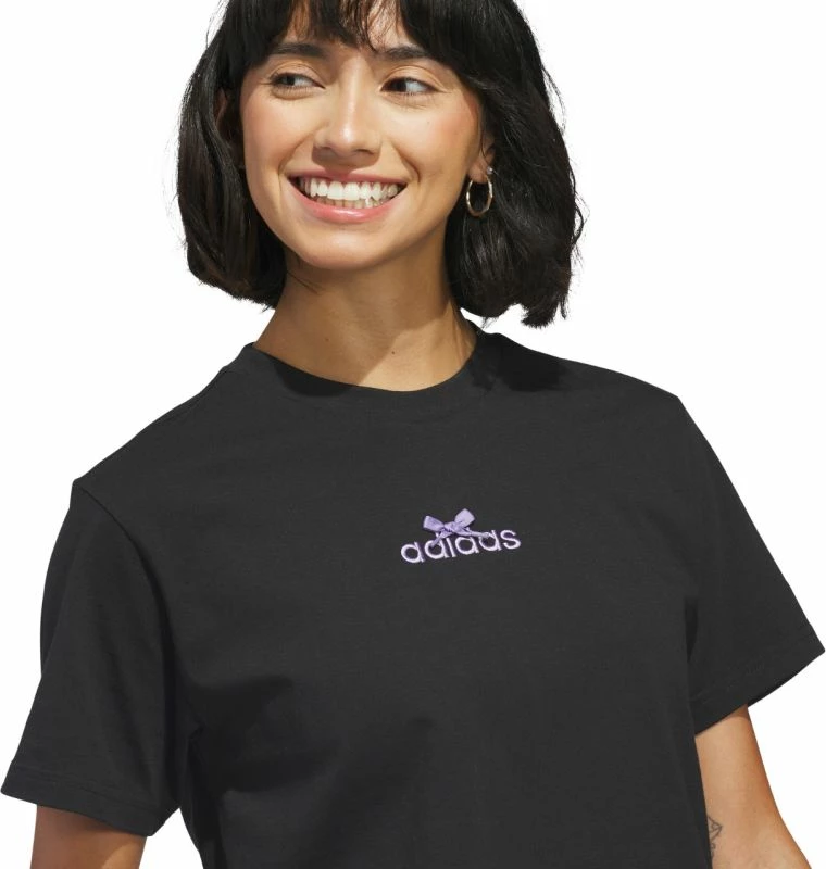 Maicë femra adidas Bow on Linear Logo Graphic KB2400, e zezë [Madhësia: M]