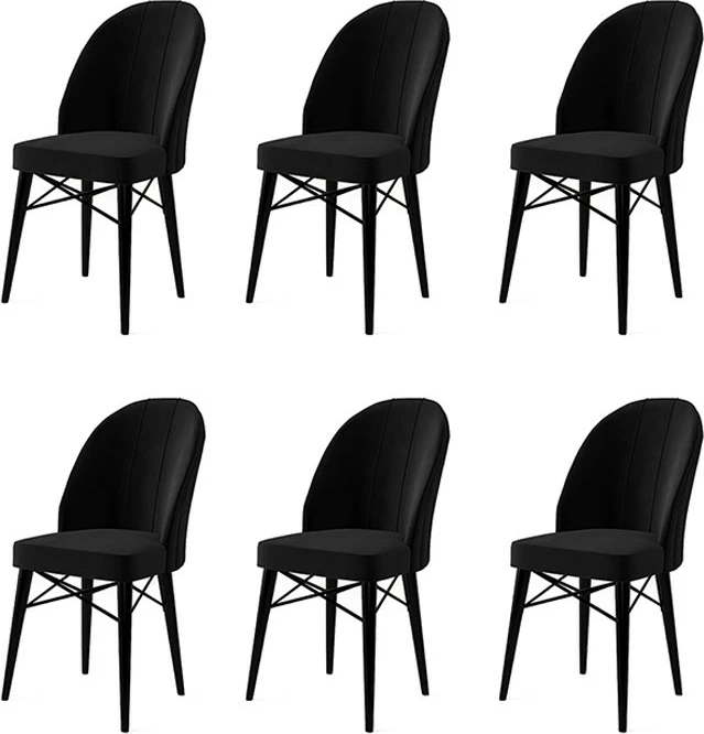 Set karrigesh (6 copë) Hanah Home, Ritim, e zezë