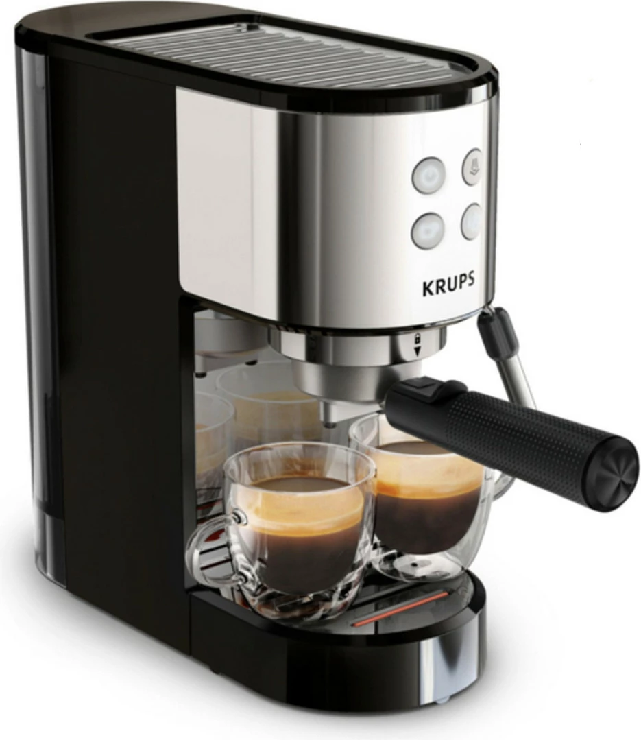 Makinë kafeje espresso Krups Virtuoso Essential XP441810, 15 bar, 1.1 L, e zezë/inoks