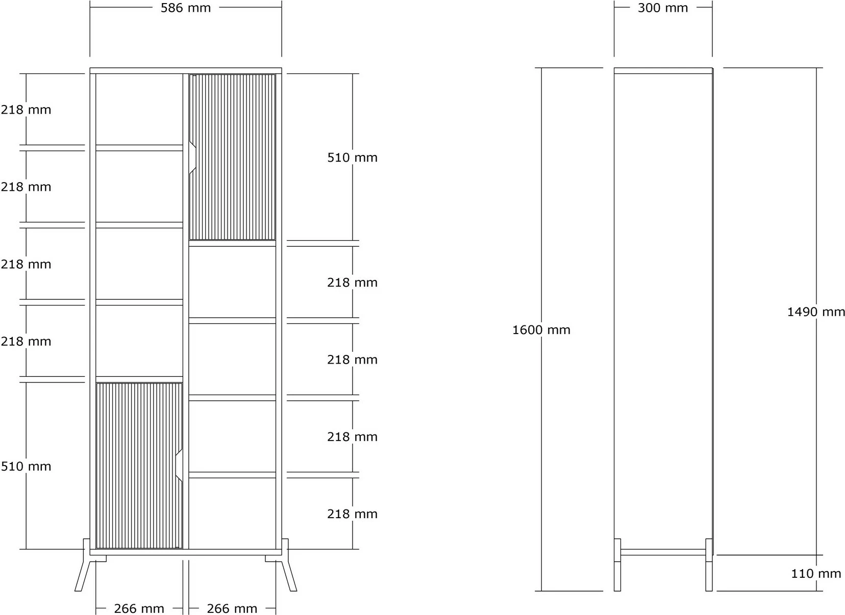 Raft librash skandinav, ngjyrë lis safir dhe e bardhë, Skye Decor, Otranto