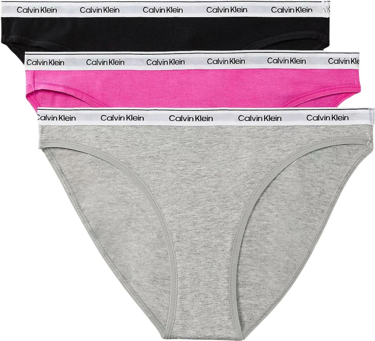Të brendshme për femra Calvin Klein Underwear BIKINI 3PK LV00QD5207, të zeza/gri