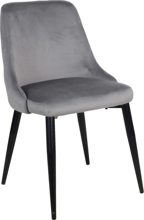 Karrige Zedna, kadife gri, këmbë metalike të zeza, 51x58x84cm