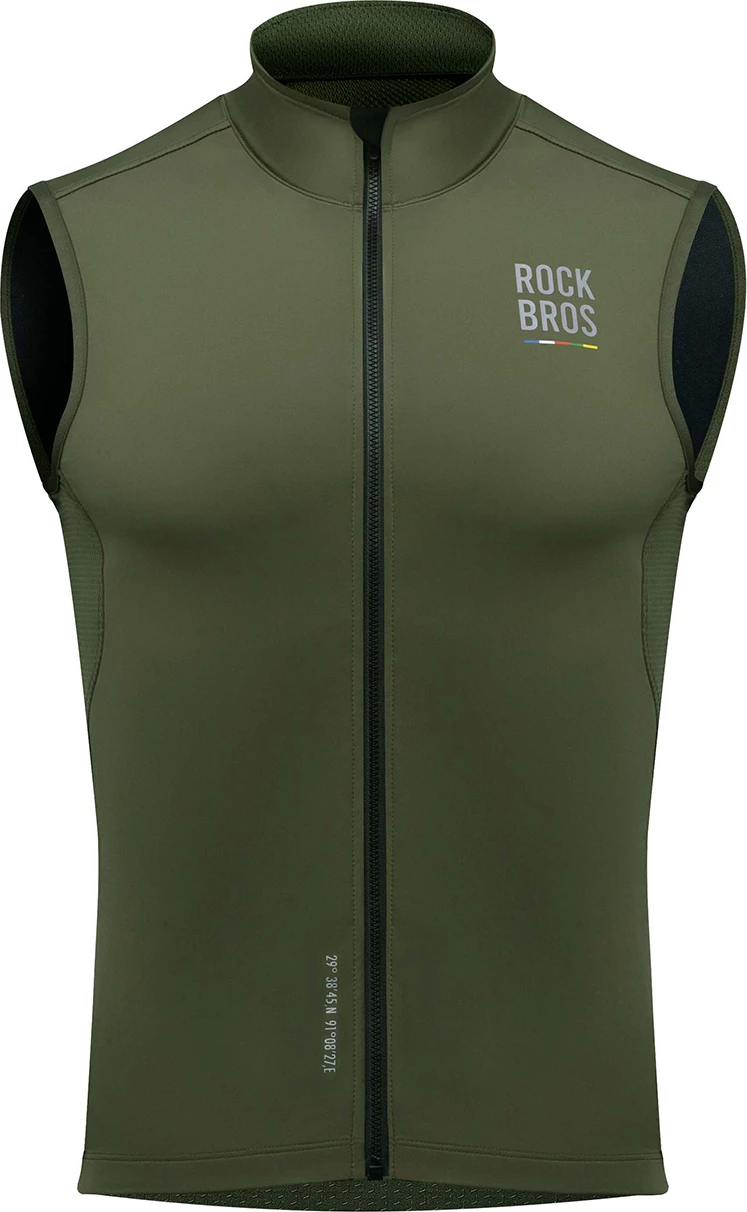 Jelek çiklizmi Rockbros TLMJ002 ROAD TO SKY, windproof i izoluar, breathable me panele mesh, 3 xhepa mbrapa, madhësia L, i gjelbër