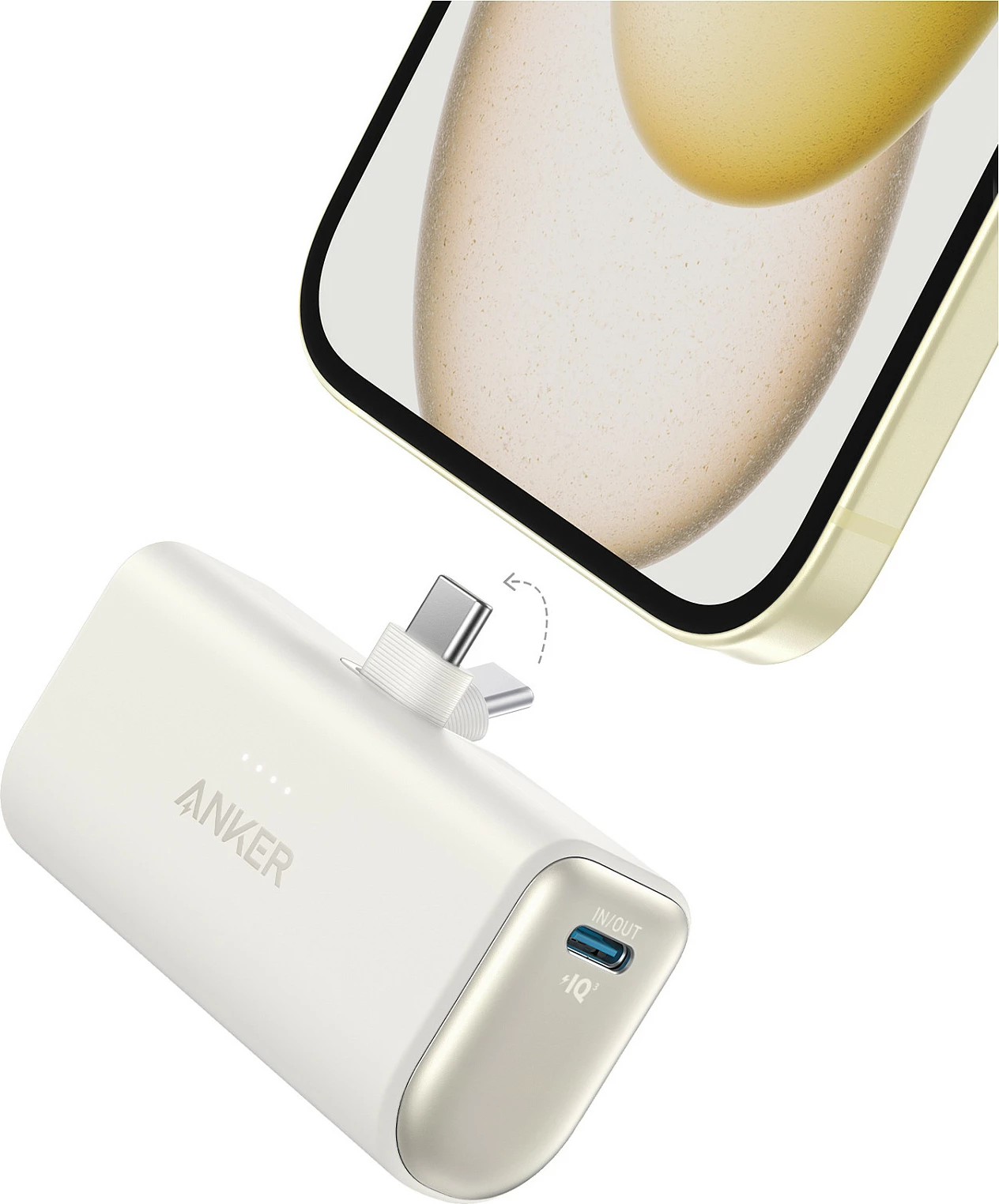 Powerbank Anker Nano, 5000mAh, 22.5W USB-C PD, bezhë