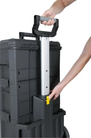Kuti veglash me rrota Stanley S1-79-206, modulare 3-segmente, 16 ndarje, 19\", e zezë