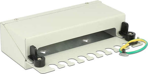 Patch panel DeLOCK 43336, 8x Keystone, metal, gri
