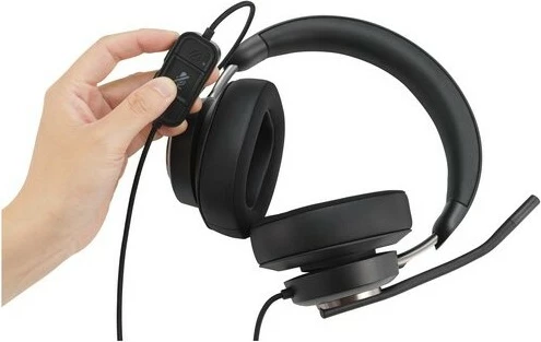 Kufje Kensington H2000 USB-C, me kabllo, për zyrë/qendër thirrjesh, të zeza