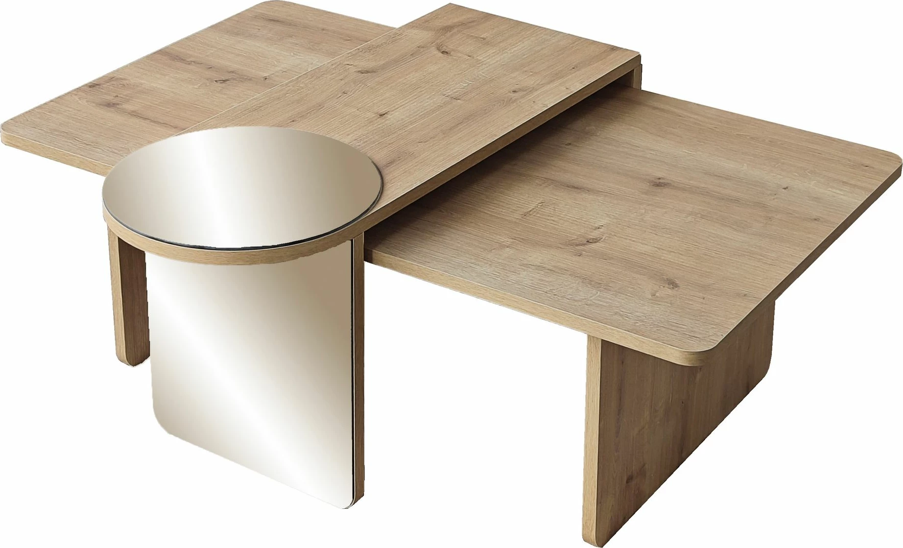 Set tavolinash kafeje Skye Decor, Luna 2, bronzie, sapphire oak
