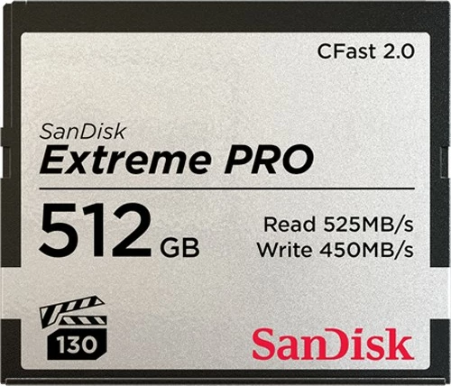 Kartelë SanDisk Extreme Pro 512 GB CFast 2.0, E zezë, Gri