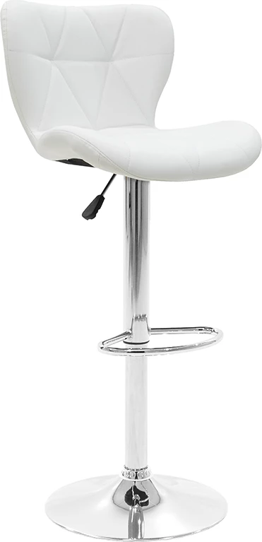 Karrige për bar Coozy pu, ngjyrë bardhë, kornizë kromi, set prej 2 copë