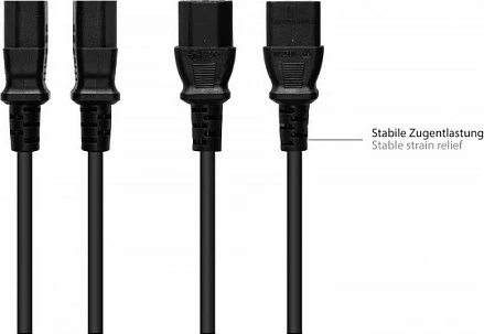 Kabllo rryme GoodConnections Alcasa P0030-S050, Schuko E+F në IEC C13, 5 m, 250 V/10 A, e zezë