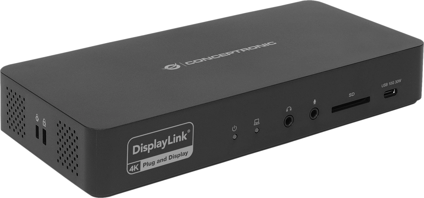 Docking stacion Conceptronic DONN31B, 17-në-1, USB-C 3.2 Gen 2, 100W PD, 4K@60Hz, Ethernet 2.5GbE, i zi