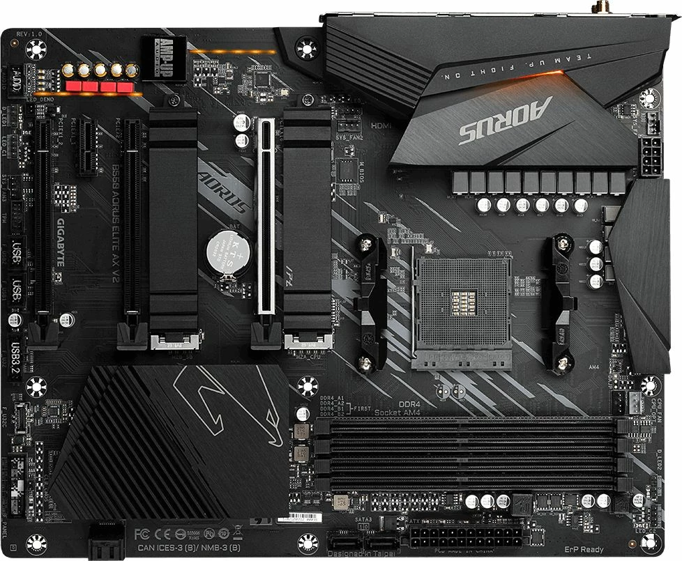 Pllakë amë Gigabyte B550 AORUS ELITE AX V2, ATX, DDR4 128GB, Wi‑Fi AX/Bluetooth, 2.5GbE
