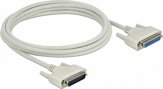 Kabllo seriale DeLOCK D-Sub 25Pin mashkull në femër, 3 m, bezhë
