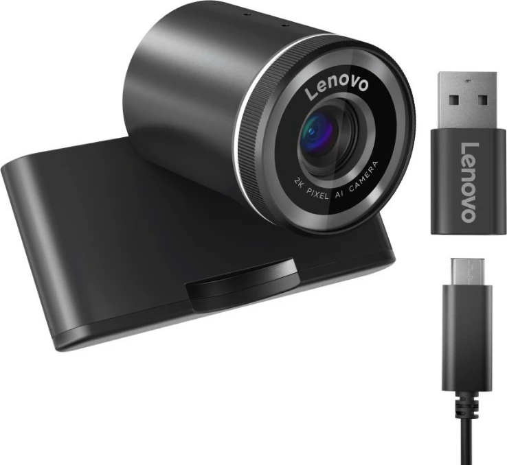 Webcam Lenovo QHD 4XC1Q25245, mikrofon i integrum, e zezë