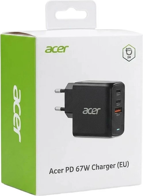 Karikues muri Acer GaN 100W, 2x USB-C + USB-A, Power Delivery, kabllo USB-C 2m, i zi
