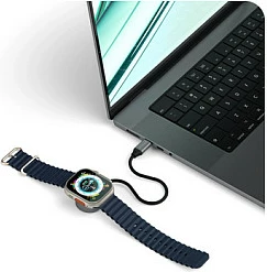 Kabllo karikimi magnetike USB‑C Satechi Magnetic Fast Charging Cable për Apple Watch, e zezë