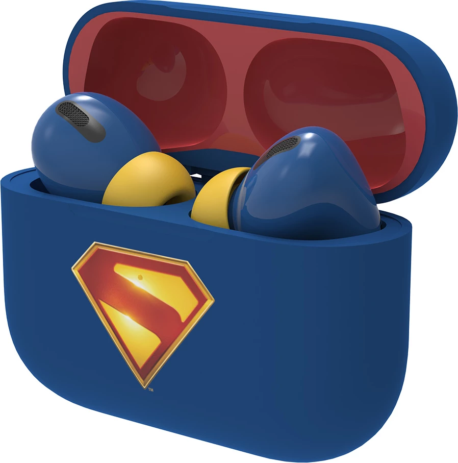 Kufje Moye Superman True Wireless (TWS) Bluetooth 5.4, me kuti karikimi USB-C, blu