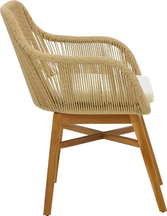 Tavolinë me karrige 7 copë, ngjyrë natyrale-bezhë, Φ80x75cm