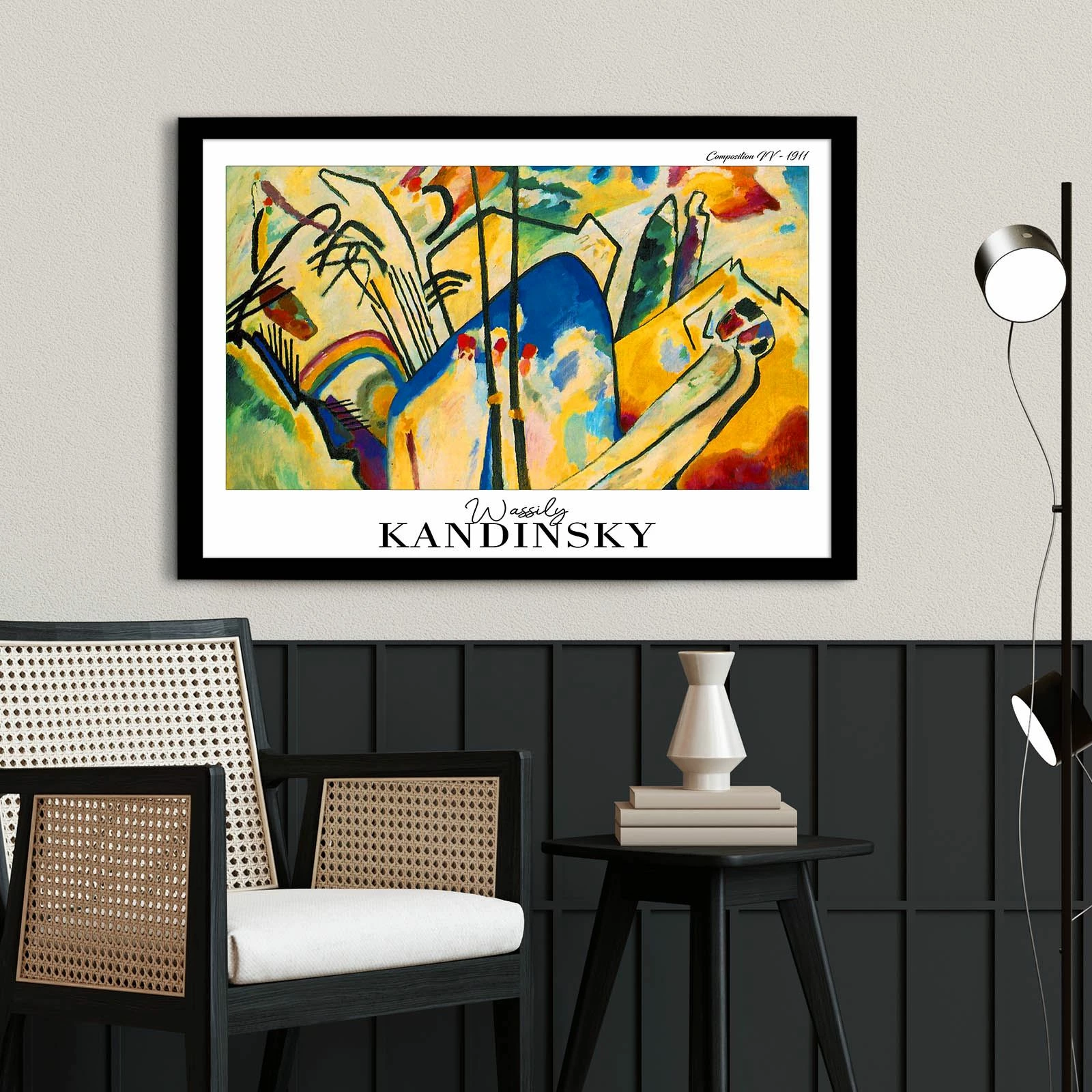 Pikturë dekorative me kornizë, Wallity, 4262SYHKANDINSKY-007, shumëngjyrëshe, 42x62cm